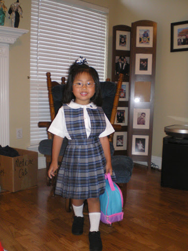 ... donned her school uniform first day of school these photos are from