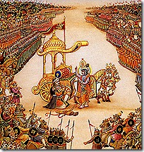 Arjuna's chariot on the battlefield
