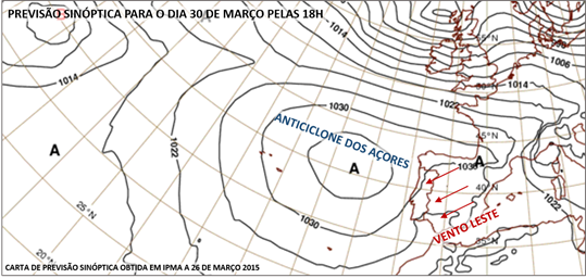 Anticiclone dos Açores a 30 de março de 2015