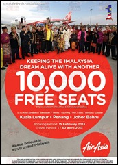 10,000 FREE SEATS with AirAsia February 2013 Promotion Branded Shopping Save Money EverydayOnSales