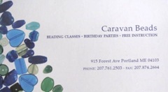 11.2011 Maine Caravan Beads Portland business card
