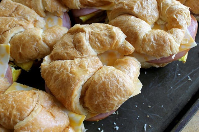 croissant rolls with eggs