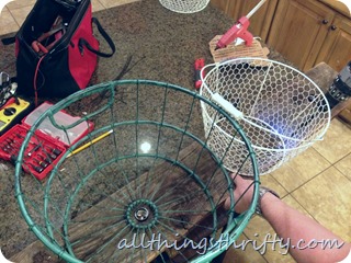 wire basket chandelier