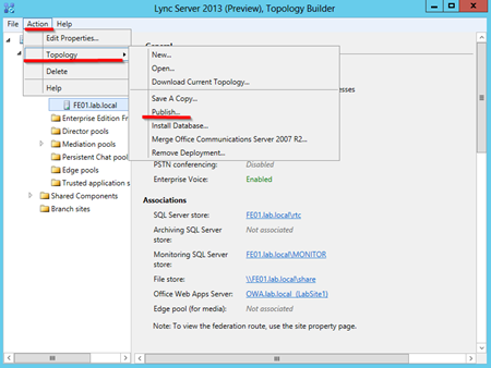 publish monitoring topology