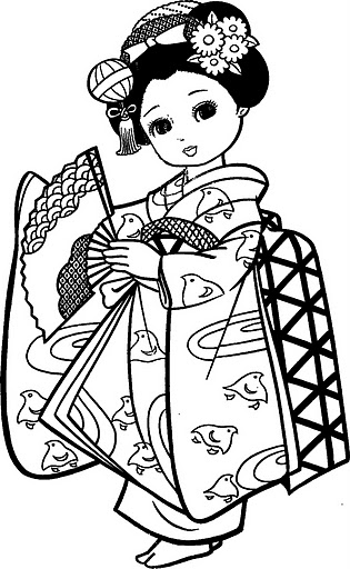 muñecas japonesas para dibujar