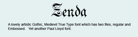 Zenda-Font Zenda-Font