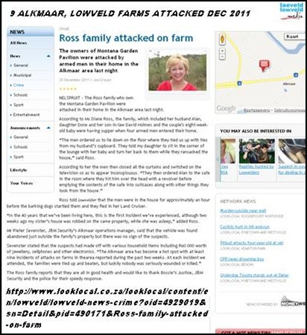 ROSS family under attack Alkmaar Lowveld Dec 29 2011