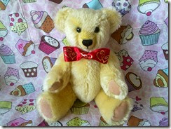 Cream Bear Red Bow Tie after Course
