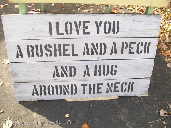 repurposed fence sign love you