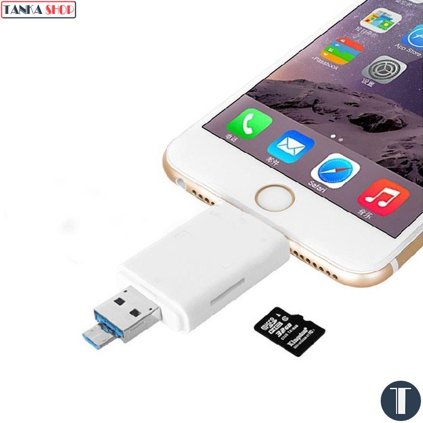 Đầu đọc thẻ nhớ cho iPhone Mở rộng bộ nhớ cho iPad