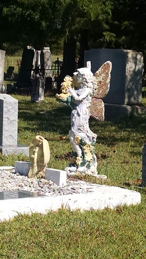 Harpersville Cemetery Angel With Flowers Memorial