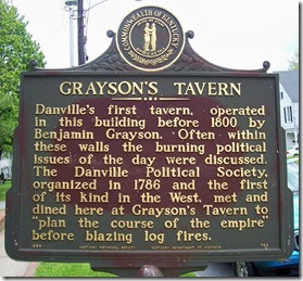 Grayson's Tavern Marker - Danville, KY in Constitution Square