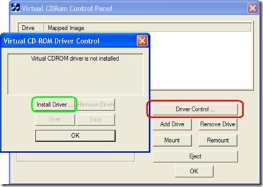 Configurare Virtual CD-ROM Control Panel