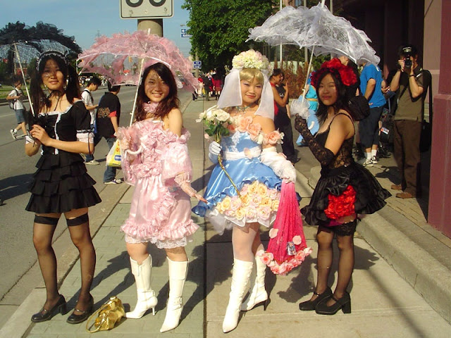 asian girls in lolita fashion at anime north in Toronto, Canada 