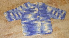 Blue white vari sweater