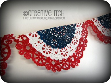 4th of July Doily Banner; close up; Edited