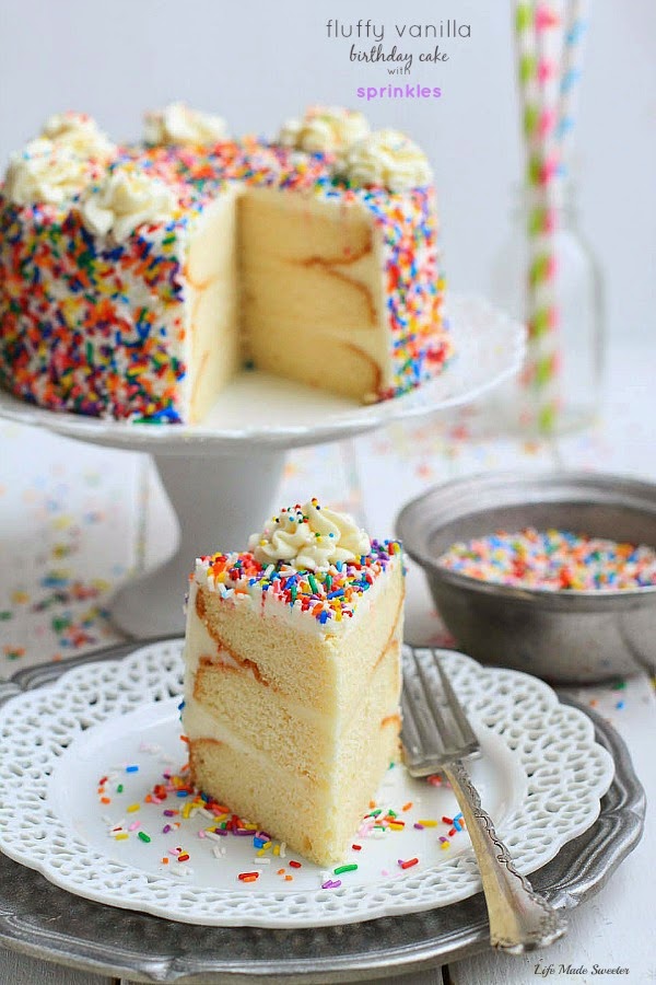 Fluffy Vanilla Birthday Cake With Sprinkles Best Recipe