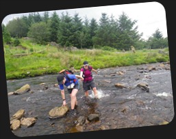 Vicky & Jane crossing the stream