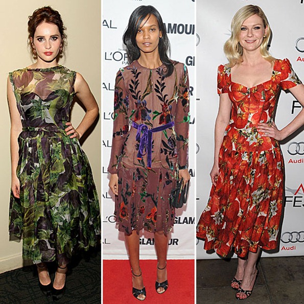 Celebrities-Wearing-Floral-Print-Dresses-Fall-2011