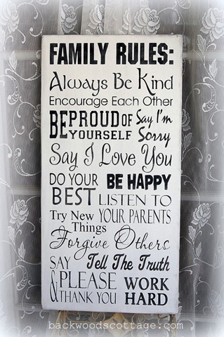 family rules sign