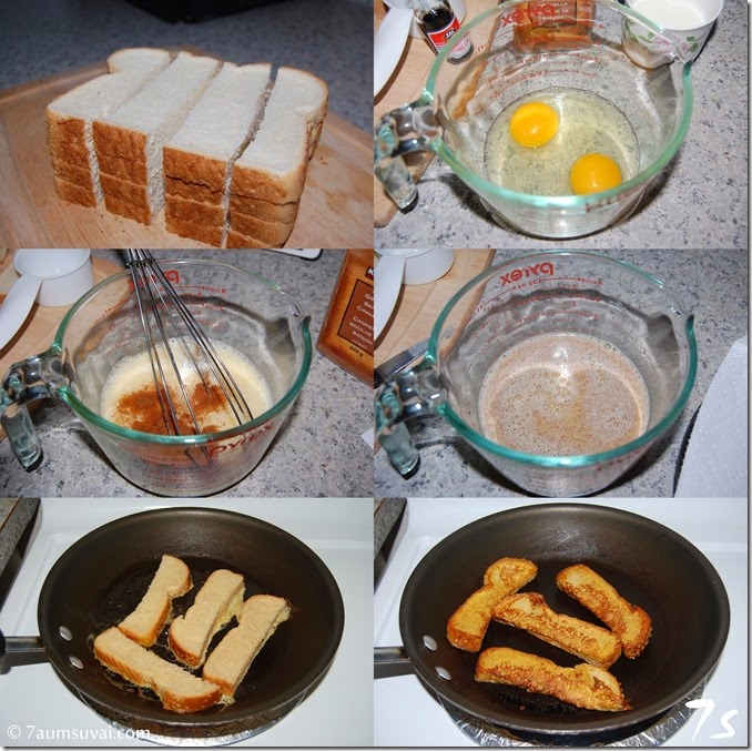 Cinnamon french toast sticks process