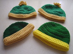Green gold hats