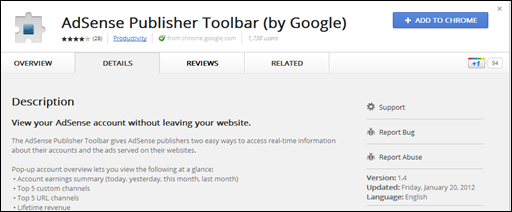 adsense publisher toolbar