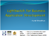 Presented “LightSwitch for Business Application Development” in Microsoft Monday