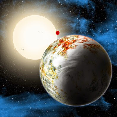 ilustração do sistema Kepler-10