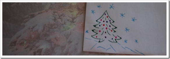 Christmas tree envelope and paper