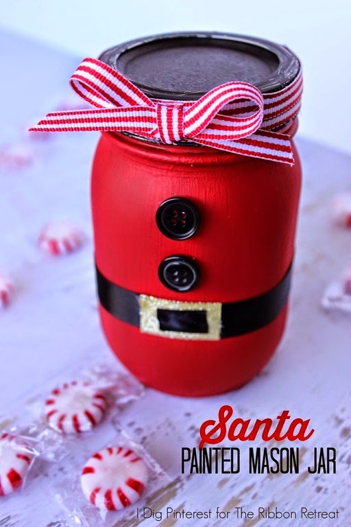 Santa Painted Mason Jar 1