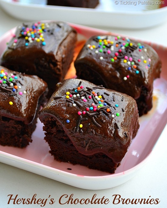 Hershey's Ultimate Chocolate Brownies | Chocolate Frosted Brownies Recipe -  Tickling Palates