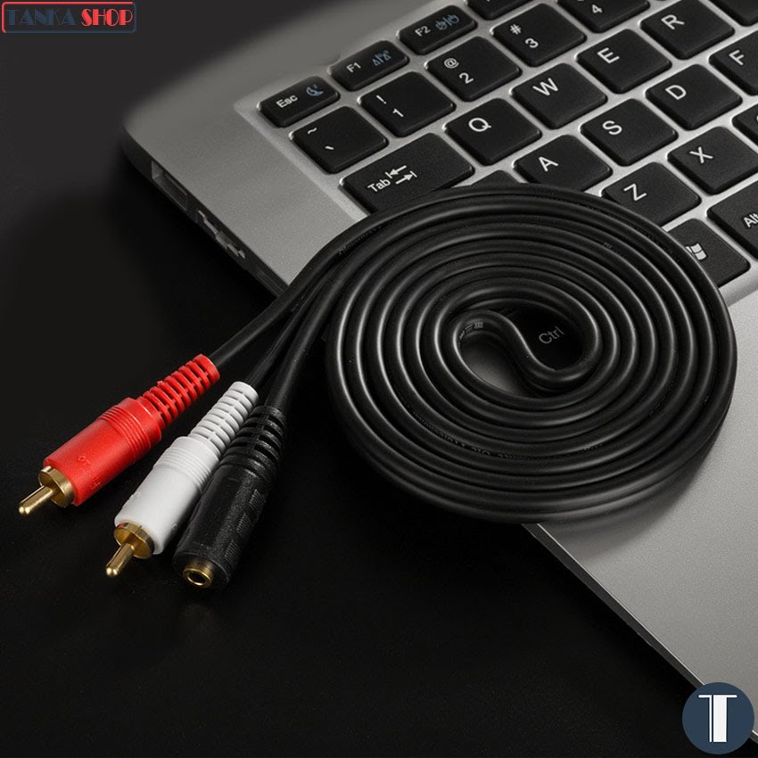 Cáp audio 3.5mm sang 2 RCA AV JSJ-328 Dây tín hiệu âm thanh tốt