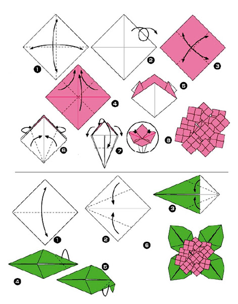 Langkah langkah Membuat Origami Bunga dan Daun Fachri s Blog