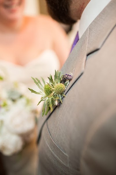 NH wedding flowers 28 thistle boutonniere