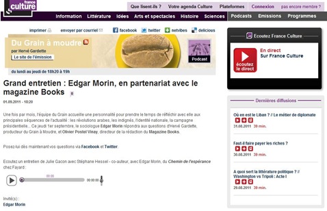 Edgard Morin France Culture