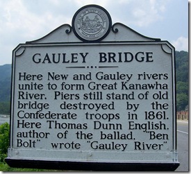 Gauley Bridge marker in Fayette County, WV