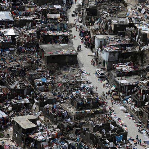 Hurricane destruction in Haiti a few days ago