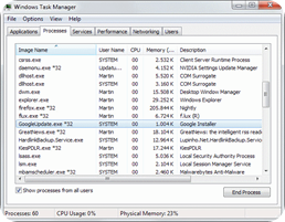 GoogleUpdate.exe-processes in Task Manager