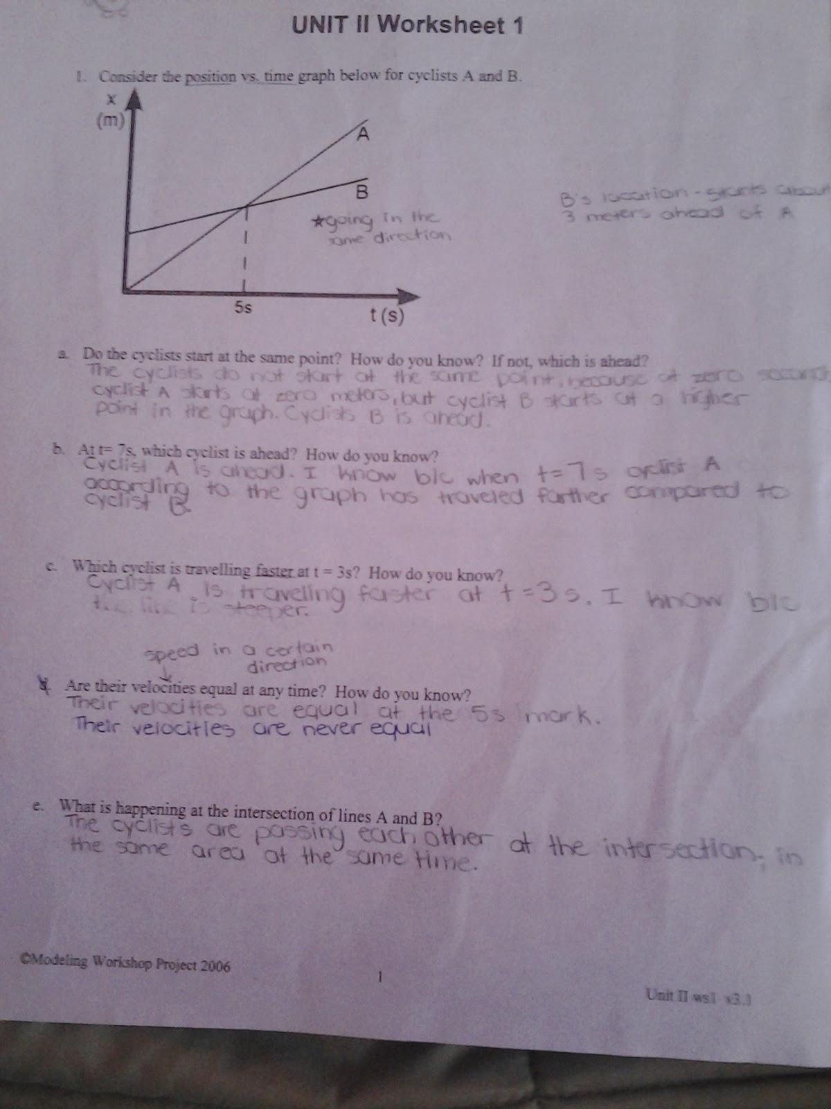 Worksheets Position Vs Time Graph Worksheet wonders of physics worksheet discussion position vs time graph velocity slope speed in a certain direction