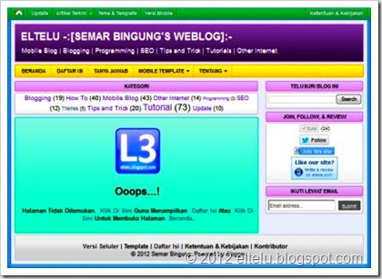 Tampilan Widget Pada Halaman Blog Yang Tidak Ditemukan - ELTELU Tampilan Widget Pada Halaman Blog Yang Tidak Ditemukan - ELTELU