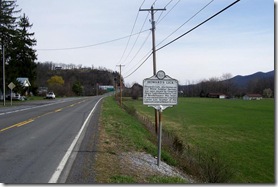 Jackson Home and Howard's Lick marker along Route 259 looking north.