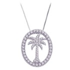 Round Diamond Encircled Palm Tree-Pendant