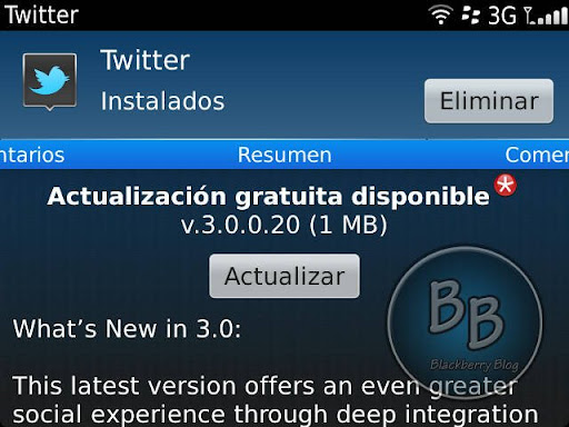 Twitter 3.0 para BlackBerry