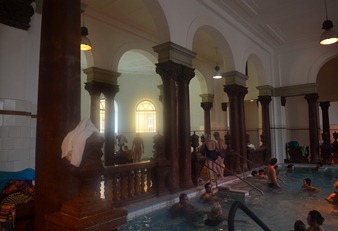 inside pools  at the Szechenyi Baths