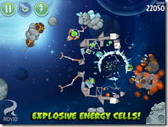 إستكشف خلايا الطاقة فى لعبة Angry Birds Space لنظام أبل iOS