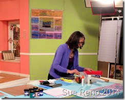 Sue Reno on the set of a Quilting Arts Video Workshop, image 3