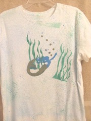 mermaid fabric painted tshirt front1