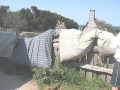 Plimoth Plant mattresses airing out