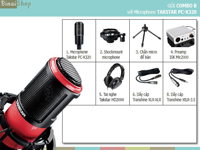 Combo studio phòng thu âm Takstar PC-K320